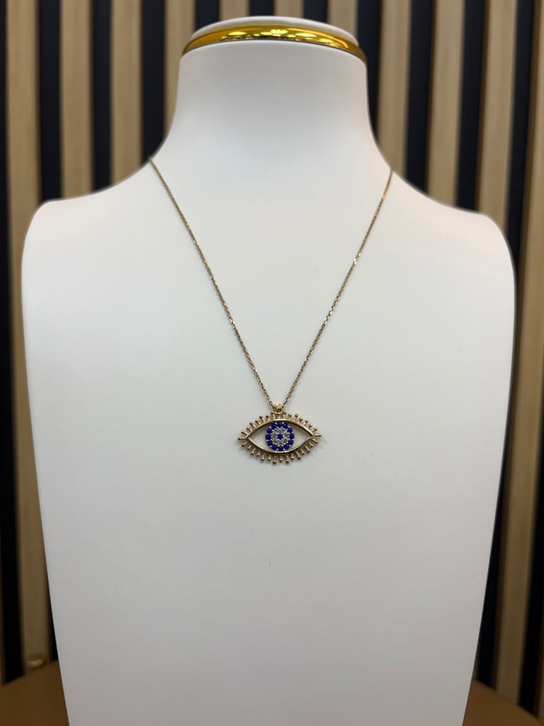10K Evil Eye Necklace