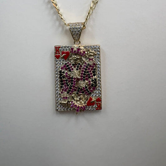 10K King of spades pendant