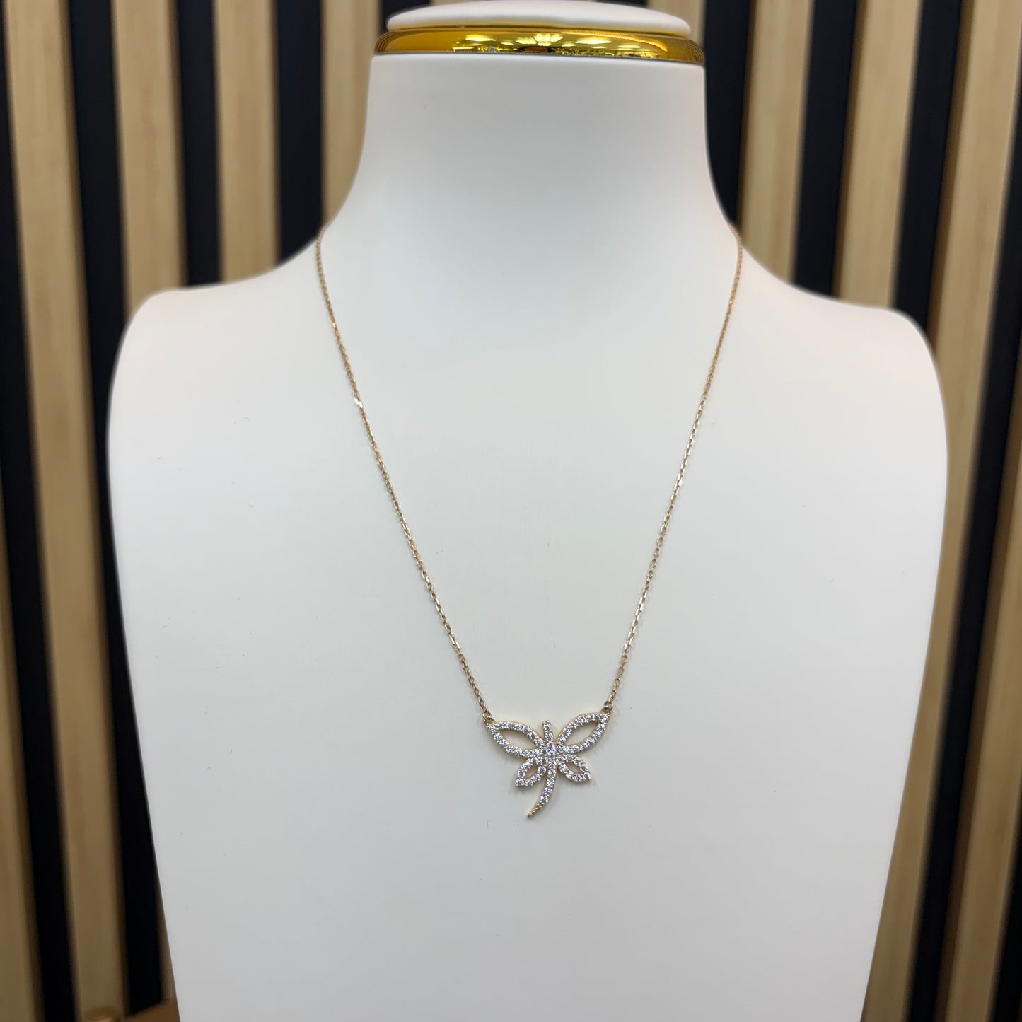 14K Dragonfly Necklace